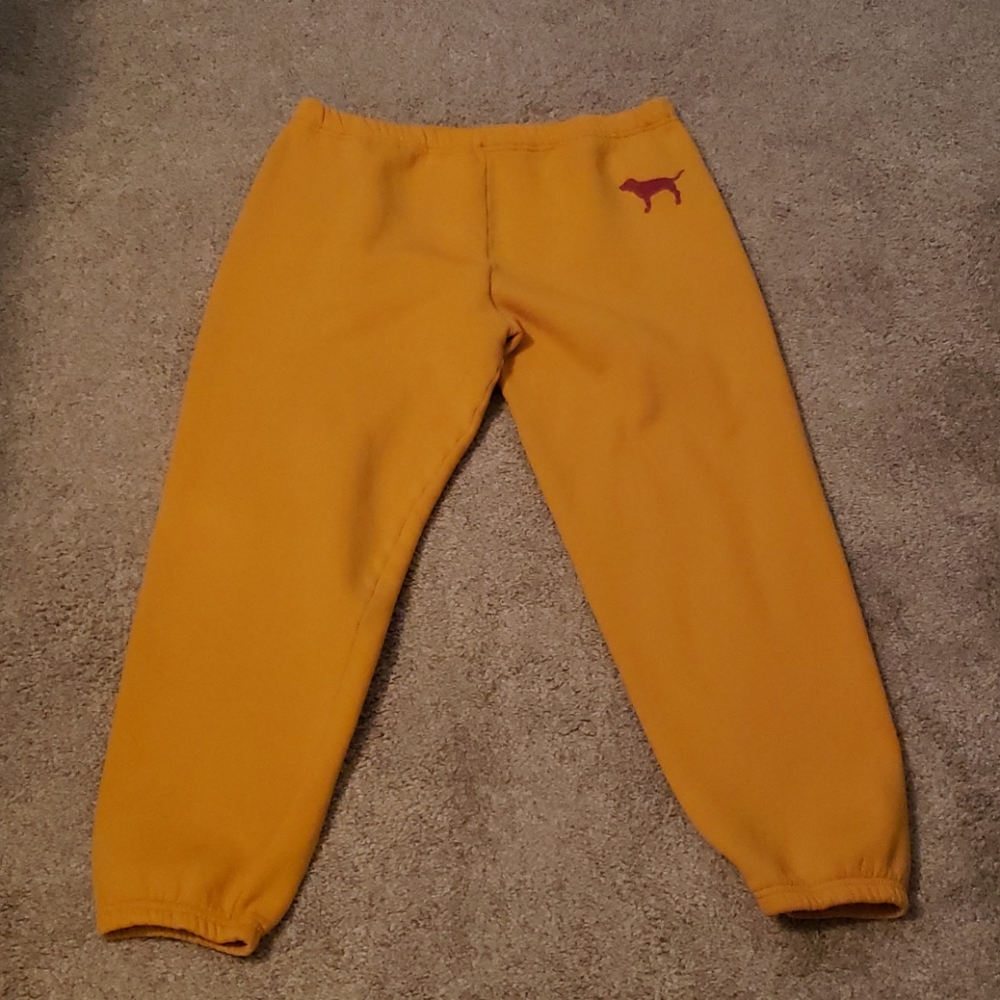 PINK sweatpants yellow color size medium